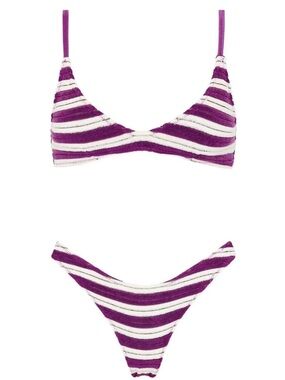 triangl swimwear Purple and White Striped Bikini
